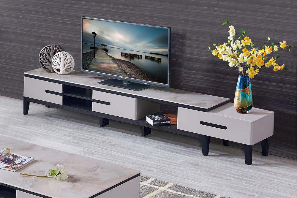 Holz-TV-Kabinett mit Schubladen