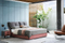 Scandinavian Luxury Apartment Schlafzimmer mit großer modernem Design Doppelbetten