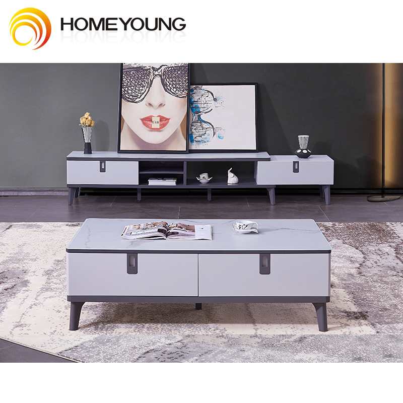 Wohnzimmer LCD-TV-Stand-Holzmenge LED-Metallglas-Schicht-Packung moderne Möbel gehärtetes PCs-Design-Drop-Material ista